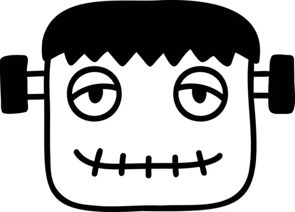 Hand Drawn Zombie Head Illustration Isolated Background — Stok Vektör