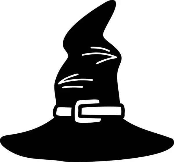 Hand Drawn Witch Hat Illustration Isolated Background — Image vectorielle