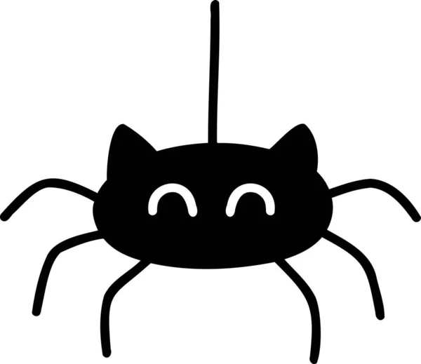 Hand Drawn Spider Shadow Illustration Isolated Background — Vetor de Stock