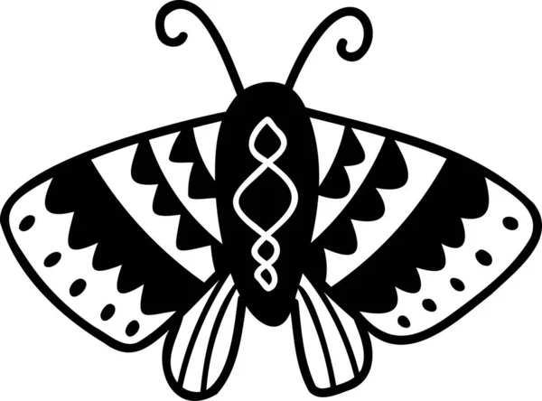 Hand Drawn Bohemian Style Butterfly Illustration Isolated Background —  Vetores de Stock