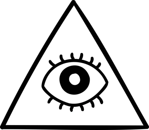 Hand Drawn Illuminati Symbol Illustration Isolated Background — Vettoriale Stock
