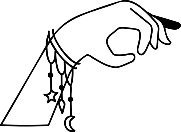Hand Drawn Boho Style Hands Illustration Isolated Background — Stockvector