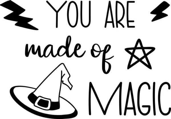 You Made Magic Lettering Illustration Isolated Background — Vetor de Stock