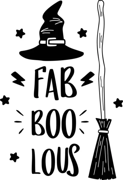 Fab Boo Lous Lettering Illustration Isolated Background — Image vectorielle