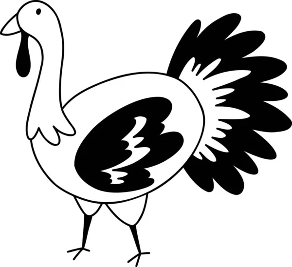 Hand Drawn Turkey Illustration Isolated Background — Stock Vector