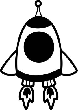 El çizimi roket çizimi arka planda izole edildi