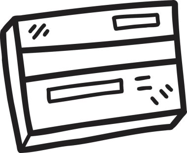 El çizimi kredi kartı çizimi arka planda izole edildi