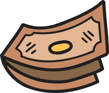 El çizimi banknot illüstrasyonu arka planda izole