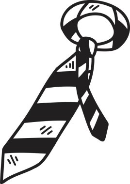 El çizimi kravat çizimi arkaplanda izole edilmiş