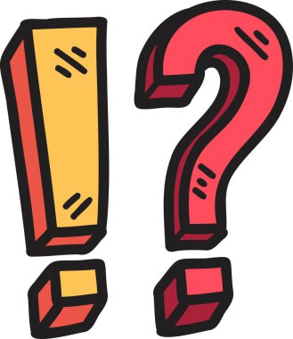 El çizimi ünlem işareti çizimi arkaplanda izole edildi