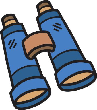 Hand Drawn binoculars illustration isolated on background