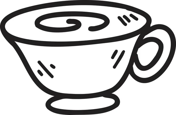 手描きホットコーヒーマグカップイラストを背景に隔離 — ストックベクタ