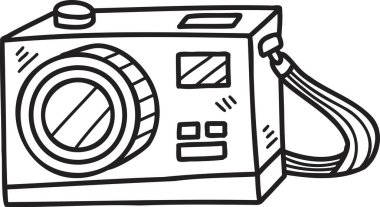 El yapımı kamera illüstrasyonu arkaplanda izole edildi