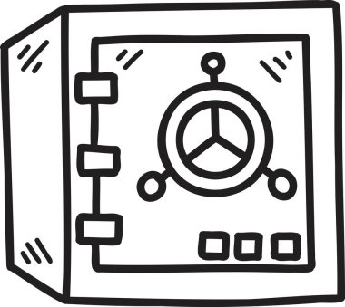 El çizimi kasa çizimi arka planda izole edildi