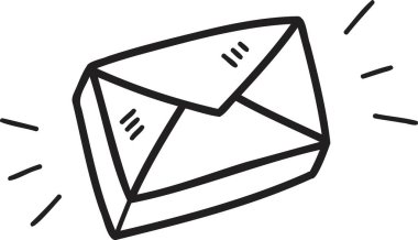 El çizimi zarf çizimi arkaplanda izole edildi