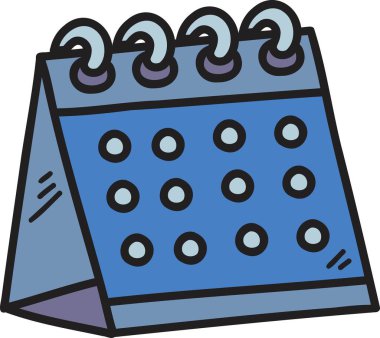 El Çizimi takvim çizimi arkaplanda izole edildi