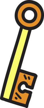 Hand Drawn vintage keys illustration isolated on background