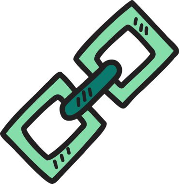 Arkaplanda el çizimi zinciri veya bağlantı illüstrasyonu izole edildi