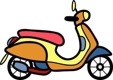 Hand Drawn Scooter illustration isolated on background
