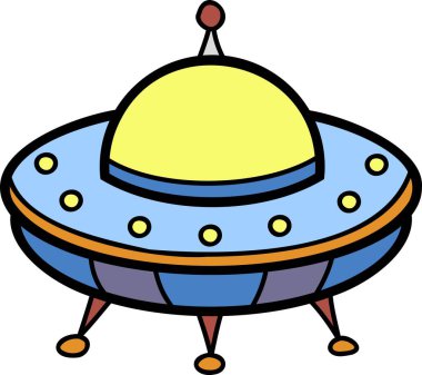 El çizimi UFO çizimi arkaplanda izole edildi