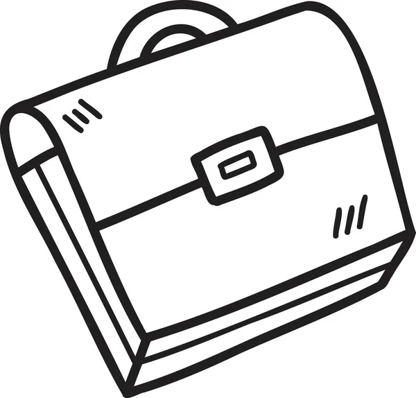 Handgetekende Business Bag Illustratie Geïsoleerd Achtergrond — Stockvector