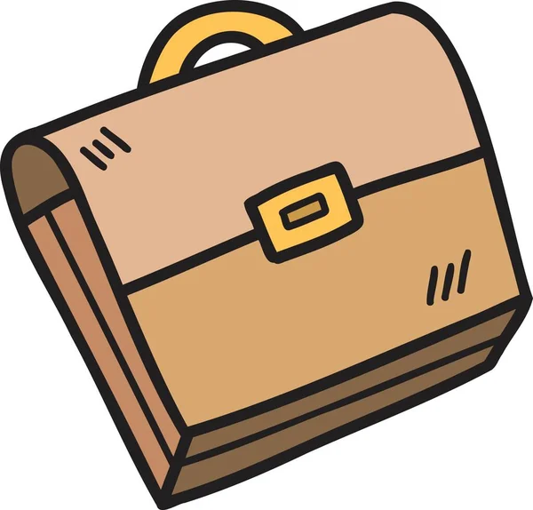 Handgetekende Business Bag Illustratie Geïsoleerd Achtergrond — Stockvector