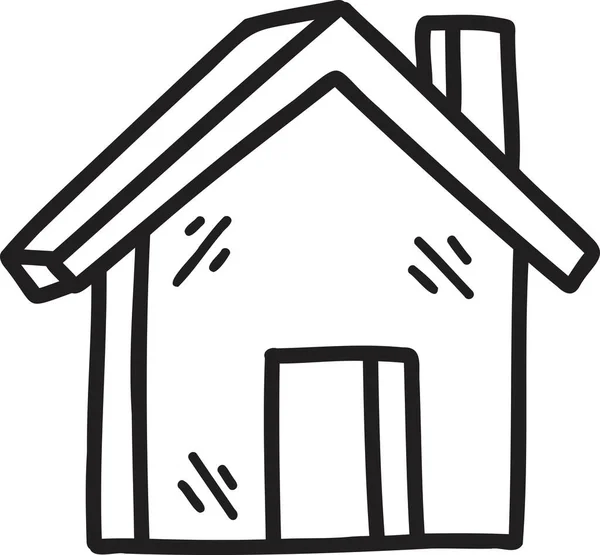 Hand Drawn Cute House Illustration Isolated Background — Stock vektor
