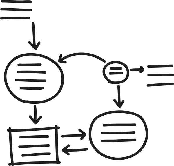 Ručně Kreslené Kruh Připojení Graf Ilustrace Izolované Pozadí — Stockový vektor