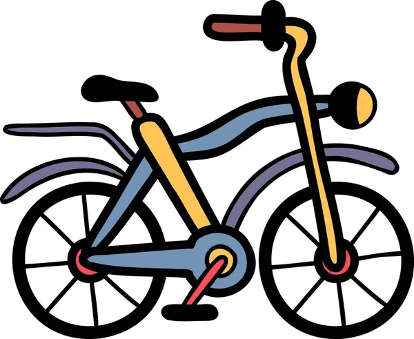 Ilustración Bicicleta Dibujada Mano Aislada Sobre Fondo — Vector de stock