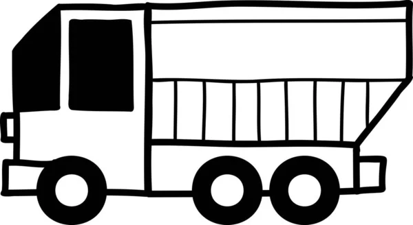 背景上孤立的手绘卡车插图 — 图库矢量图片