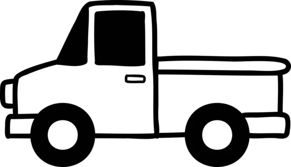 Mão Desenhado Pickup Caminhão Ilustração Isolado Fundo —  Vetores de Stock
