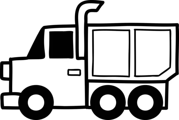 Illustration Camion Dessinée Main Isolée Sur Fond — Image vectorielle