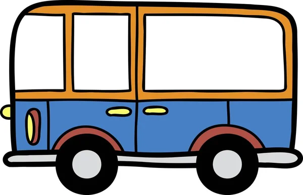 Hand Drawn Bus Illustration Isolated Background — 图库矢量图片