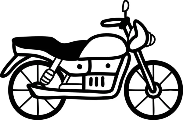 Handgezeichnete Vintage Motorrad Illustration Isoliert Auf Dem Hintergrund — Stockvektor