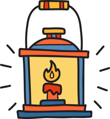 El çizimi klasik fener çizimi arka planda izole edildi