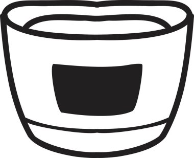 El çizimi şirin terracotta saksı çizimi arka planda izole