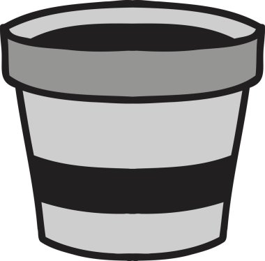 El çizimi şirin terracotta saksı çizimi arka planda izole