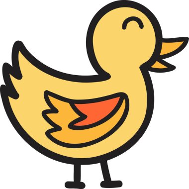 El çizimi, arka planda izole edilmiş tatlı piliç çizimi