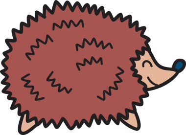 El çizimi şirin kirpi çizimi arka planda izole