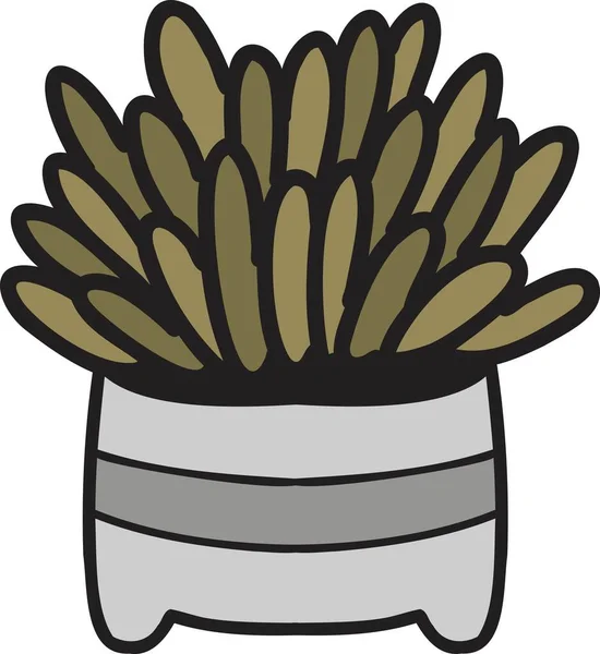 Dibujado Mano Lindo Cactus Ilustración Aislada Sobre Fondo — Vector de stock
