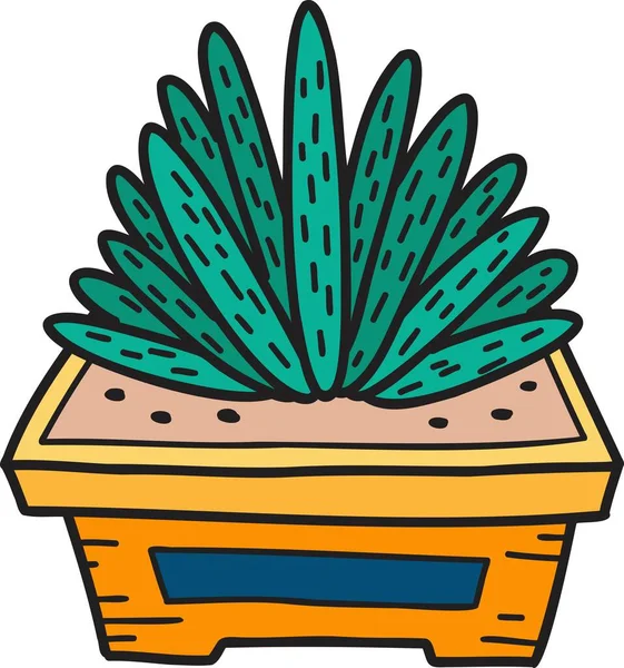 Dibujado Mano Lindo Cactus Ilustración Aislada Sobre Fondo — Vector de stock