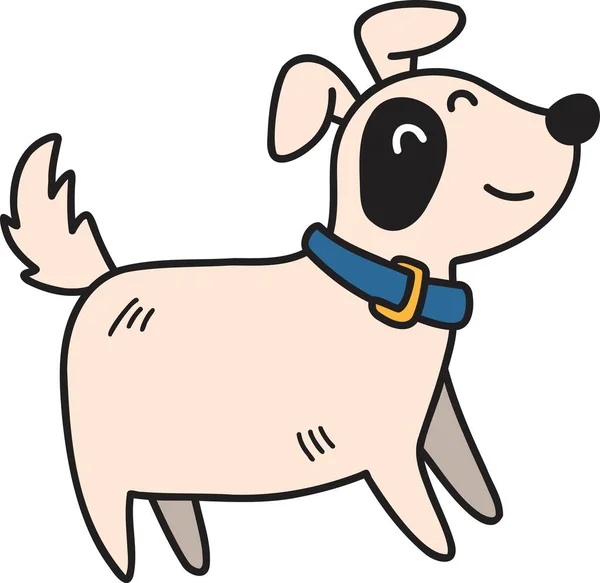 Ręcznie Rysowane Ładny Pies Ilustracja Izolowane Tle — Wektor stockowy