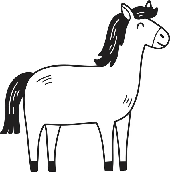 Mão Desenhado Bonito Cavalo Ilustração Isolado Fundo —  Vetores de Stock