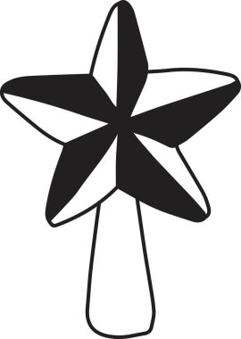 El çizimi Noel yıldızı çizimi arka planda izole edilmiş