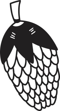 El çizimi çam tohumları arkaplanda izole edilmiş.