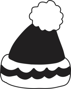 El çizimi Noel şapkası çizimi arka planda izole edilmiş