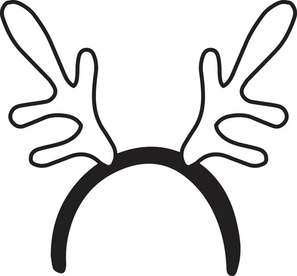 Hand Drawn Reindeer Headband Illustration Isolated Background — Stock Vector