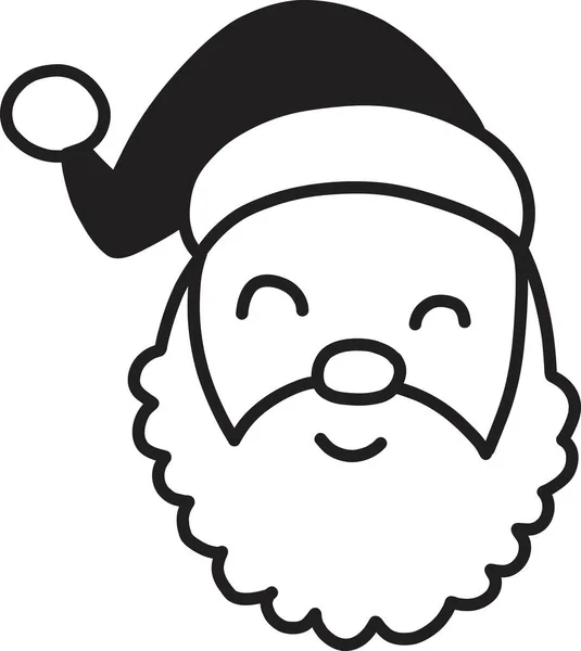 Hand Drawn Santa Claus Face Happy Illustration Isolated Background — Stock Vector