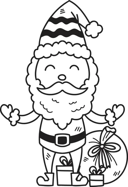 Ručně Kreslený Santa Claus Dárkové Tašky Ilustrace Izolované Pozadí — Stockový vektor
