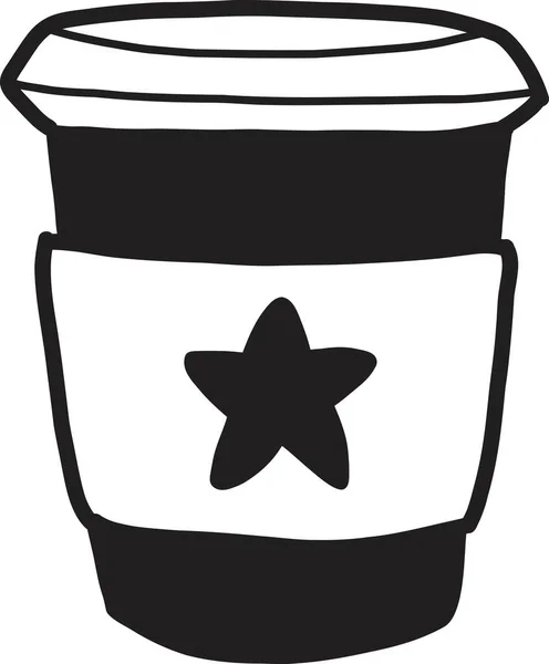 Tasses Café Chaud Noël Dessinées Main Illustration Isolée Sur Fond — Image vectorielle